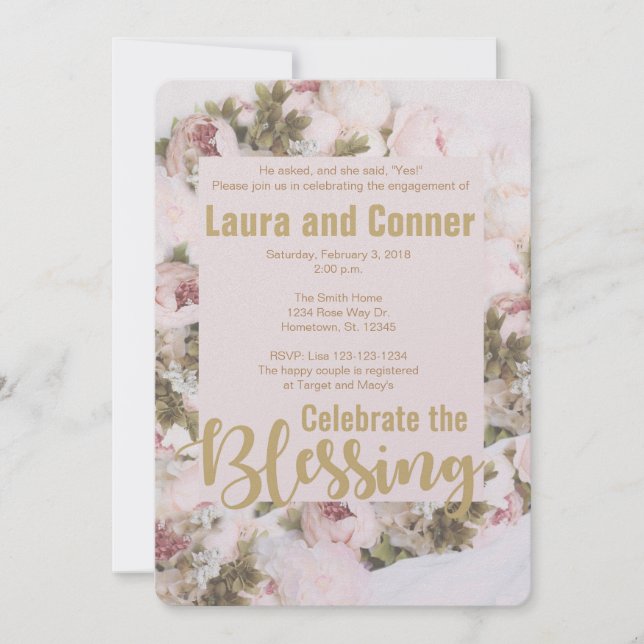 Rosas - comemore o convite da bênção (Frente)