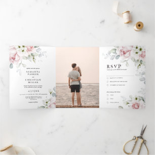 Rosas   Convite De Casamento Em Três Formas