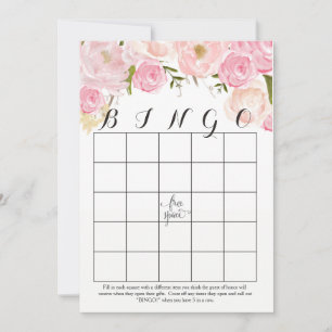 rosas cor-de-água flores Chá Bingo Cartões