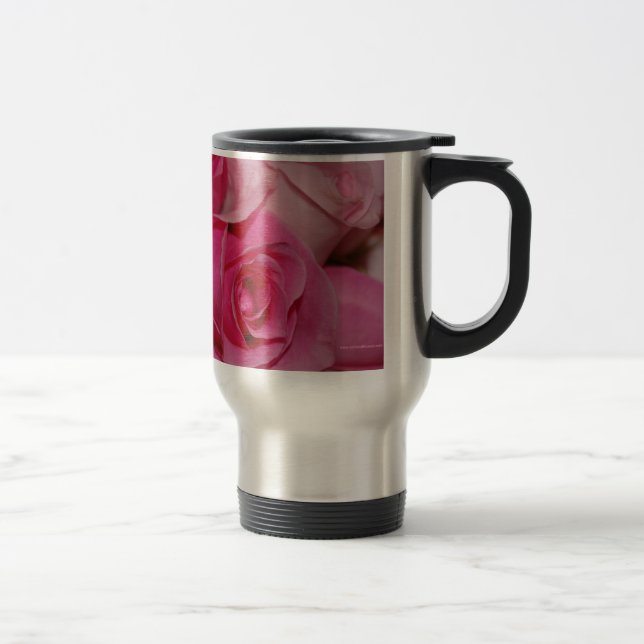 Rosas cor-de-rosa - caneca de viagem (Direita)