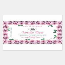 Rosas cor-de-rosa com etiquetas brancas de produto