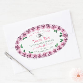 Rosas cor-de-rosa com etiquetas brancas de produto