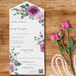 Rosas cor-de-rosa e fúcsia no código QR branco