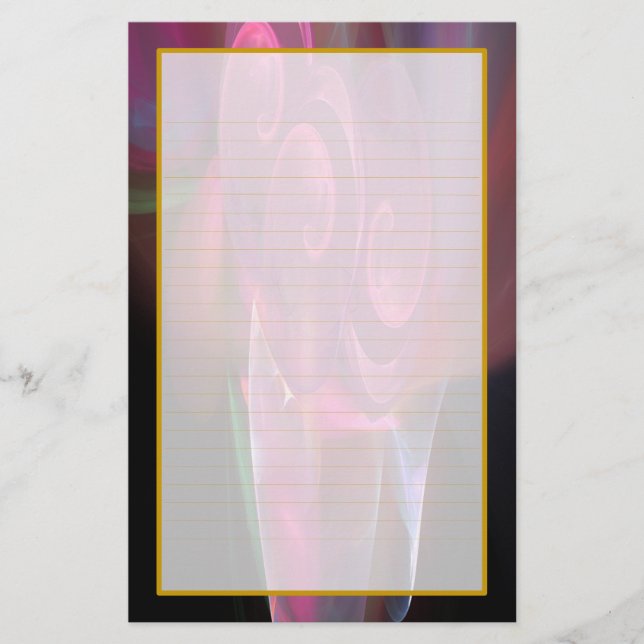 Rosas cor-de-rosa em uns artigos de papelaria (Frente)