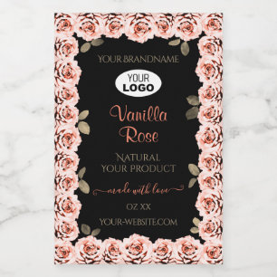 Rosas Cor-de-Rosa Floral Logotipo de Etiqueta de E