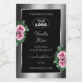 Rosas cor-de-rosa-palha Logotipo de etiquetas de p