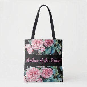 Rosas cor-de-rosa Rosa Casamento Mãe Noiva Tote Ba