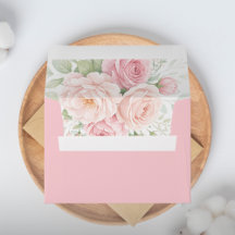rosas cor-de-rosa suave envelope floral