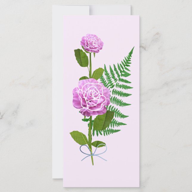Rosas Cor-de-Rosa & Uma Samambaia (Frente)