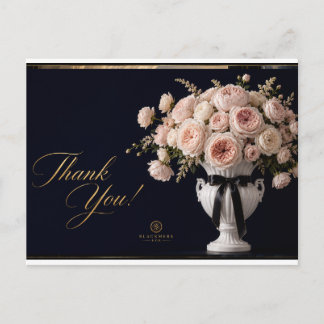 Rosas Cor-de-Rosa Vaso Branco Cartão Postal | Luxo