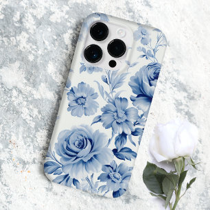 Rosas de Aquarela Azul Pastel Elegante