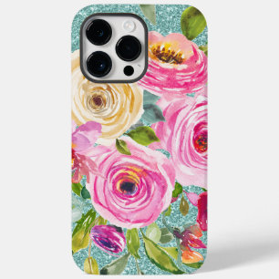 Rosas de aquarela cor-de-água com creme rosa