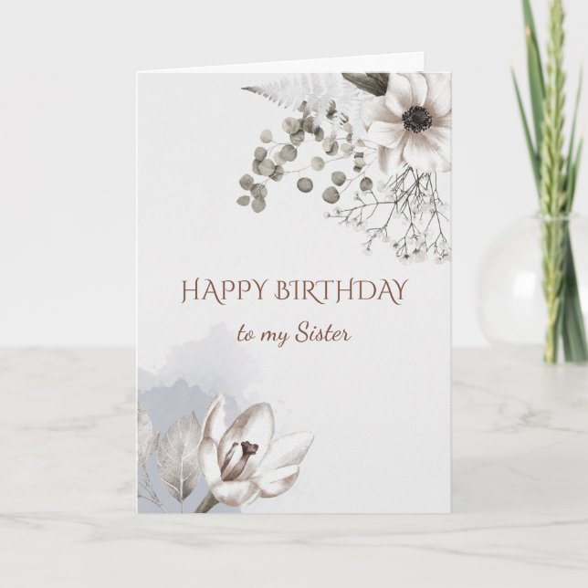 Rosas de Aquarela de Cartão de Aniversário Sistemá (Frente)