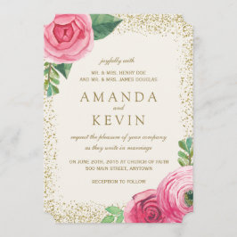 Rosas de Aquarela e Convites para Casamento com Gl
