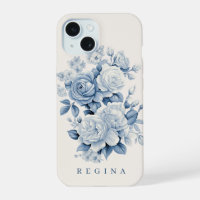 Rosas de Aquarelas Azuis de Pastel Elegantes Perso