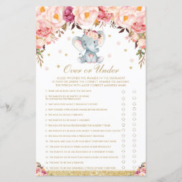 Rosas de Blush Elephant Floral Over ou under Game