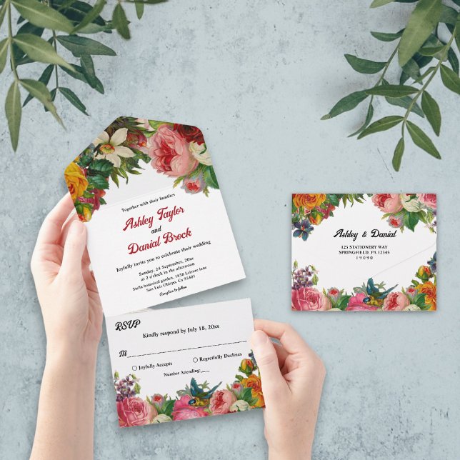 Rosas De Boho Do Jardim Botânico Elegante Casament (Criador carregado)
