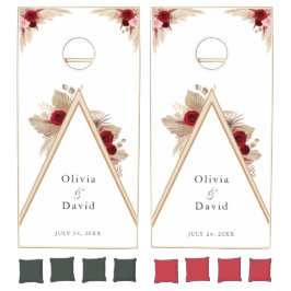 Rosas de Borgonha e Conjunto de Cornhole de Grass 