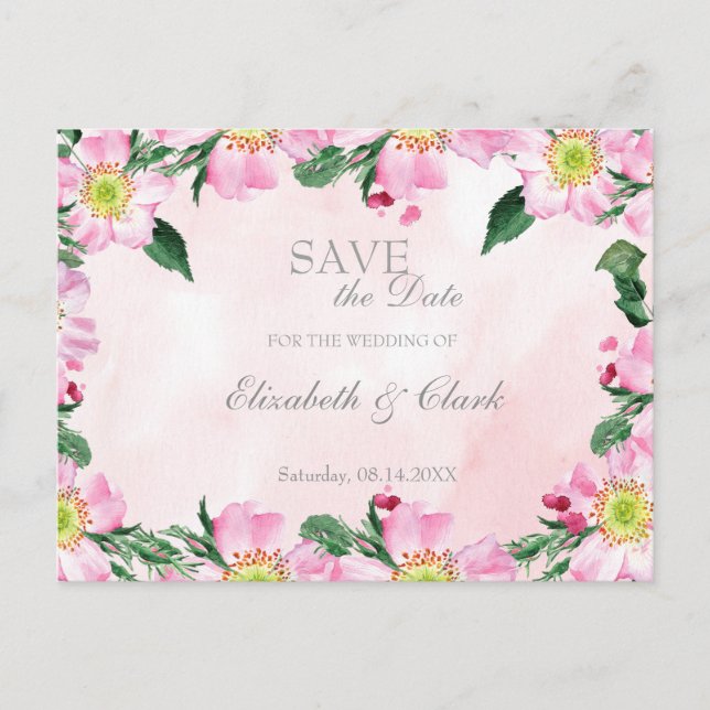 Rosas de Cachorro de Verão Salvem o Convite (Frente)