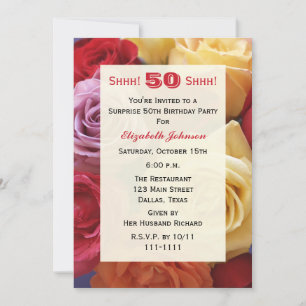 Rosas de Convite de aniversário 50 surpreendidos