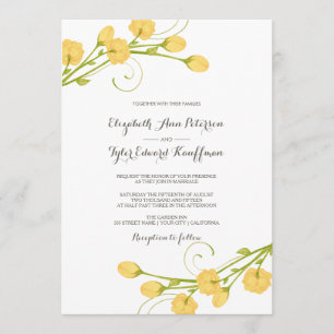 Rosas de Jardim Amarelo - Convite para Casamento