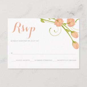 Rosas de Jardim Coral - Placa de Resposta RSVP
