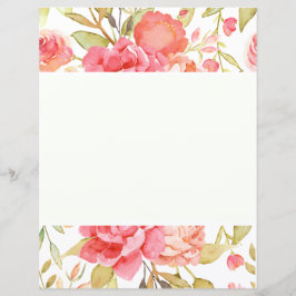 Rosas de Jardim de Algodão com Aquarela Papel Escr