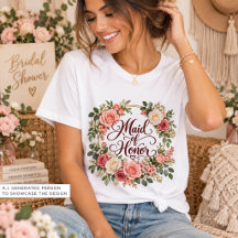 Rosas de Moldura Dourada Camisa da Dama de Honra C