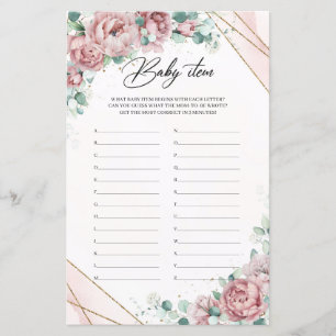 Rosas de pincel peonias de ouro armação verde Bebê