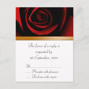 Rosas de placa RSVP são vermelhos