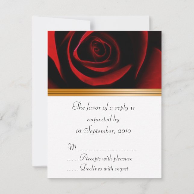 Rosas de placa RSVP são vermelhos (Frente)