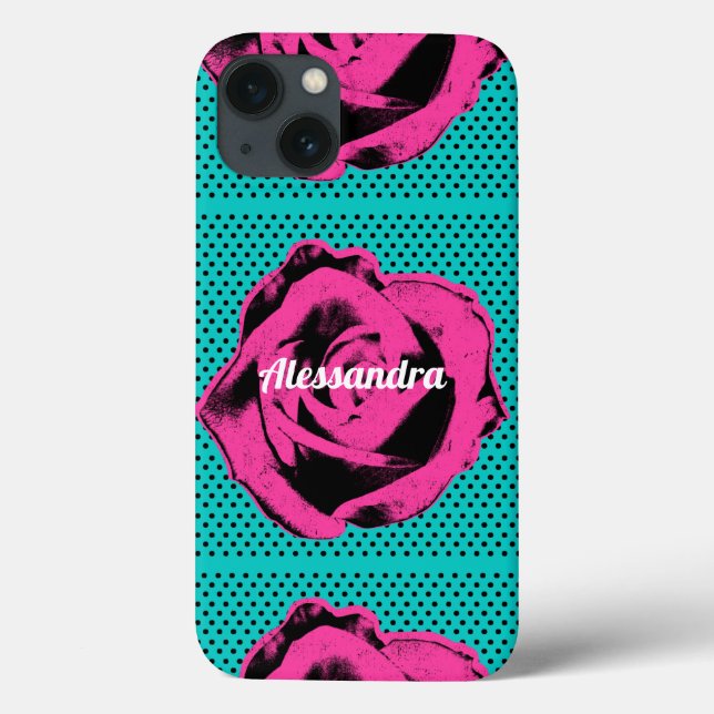 Rosas de Pop-Arte Rosa Quente, Retro Rockabilly (Verso)
