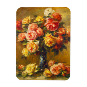 Rosas de Renoir em um ímã do vaso