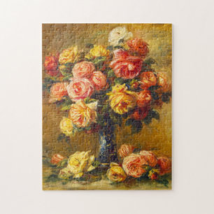 Rosas de Renoir em um quebra-cabeça do vaso