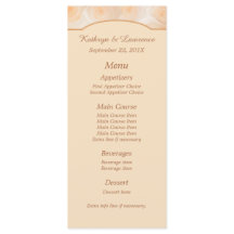 Rosas de Tangerine Menu Casamento Personalizado