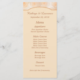 Rosas de Tangerine Menu Casamento Personalizado
