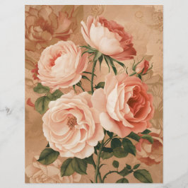 Rosas de vinheta de papel de rascunho duplo