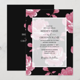 Rosas de Vintage Rosa Elegante Convites de Casamen