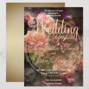 Rosas De Vintagem De Borgonha Pintados Em Dourado