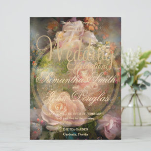 Rosas De Vintagem Rosa Pintados Com Estilo Dourado