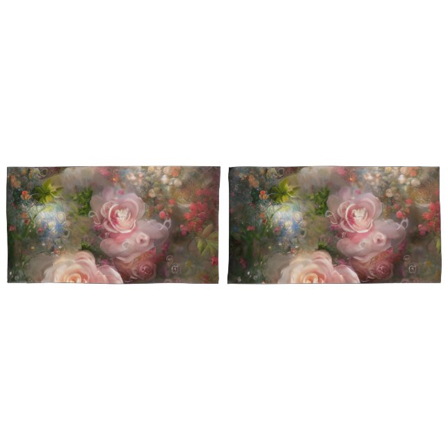 Rosas De Vintagem Rosa Pintados Com Estilo Holandê (Frente - conjunto)