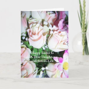 Rosas do cartão da filha e do genro do felz pascoa