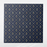 Rosas Dourados azuis Marinhos Elegantes<br><div class="desc">azulejo azul marinho com rosas dourados. O código hexadecimal para azul marinho é #202A44.</div>