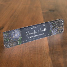 Rosas Dourados de brilho azul e Marinho