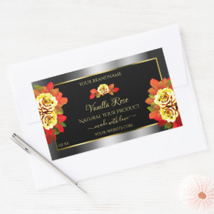 Rosas Dourados de etiquetas para produtos de prata