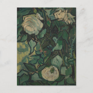 Rosas e Besouro por Vincent Van Gogh Cartão Postal