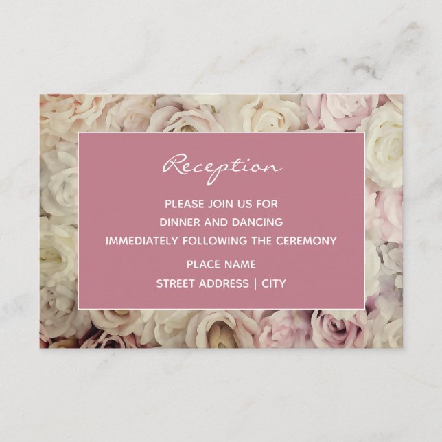Rosas e Cartões antigos de Recepção de casamento r (Frente)