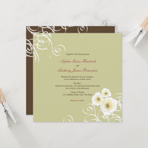 Rosas e Convites de casamento de chá Elegante