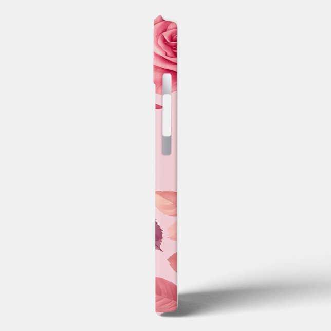 Rosas e folhas padrão iPhone / iPad case (Verso/Esquerda)