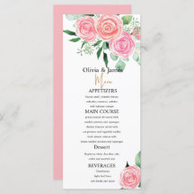 Rosas e Menus de Casamento Eucalyptus